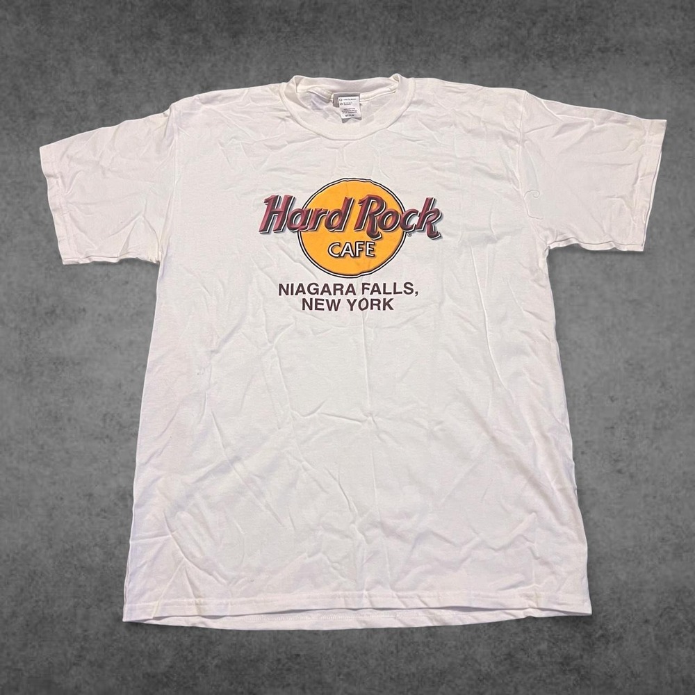 Hard Rock Cafe Niagara Falls NY Mens White Graphic T-Shirt Medium Vintage Style